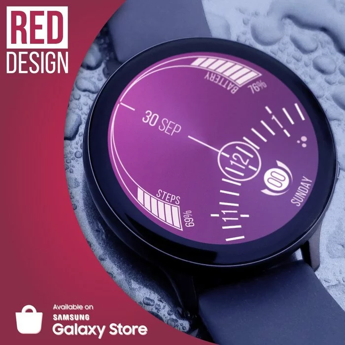 RED- Dial design for Samsung Galaxy Watch - My, Samsung, Watchface, Samsung Galaxy, Samsung galaxy Watch, Galaxy Watch, Clock face, Smart watch, Freebie