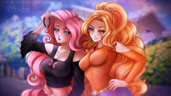 Adagio and Fluttershy by KGFantasy My Little Pony, Equestria Girls, Adagio Dazzle, Fluttershy, , 