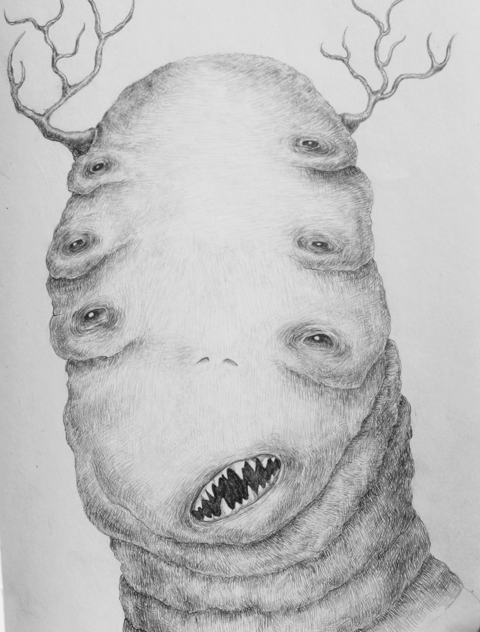 Monster Ðèñóíîê êàðàíäàøîì, Êàðàíäàø, Ðèñóíîê, Ìîíñòð, Äëèííîïîñò