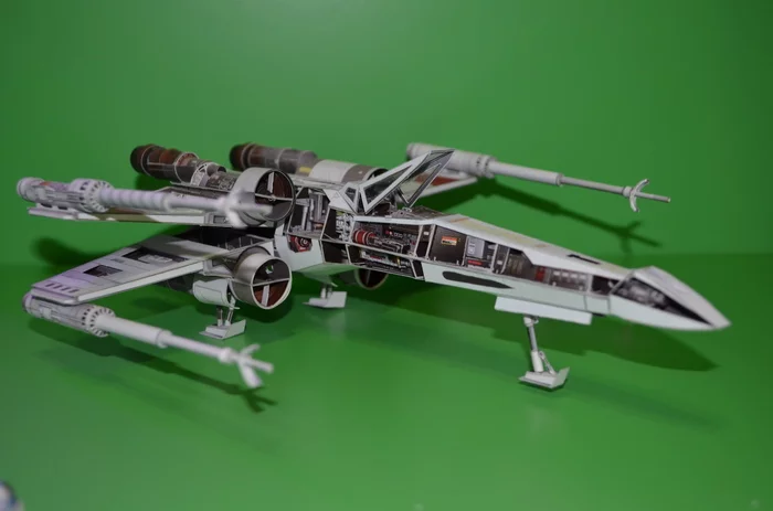 Звёздный истребитель T-65 «X-wing» - Моё, Papercraft, Да пребудет с тобой сила, Star Wars, Времяпрепровождение, R2-D2, Космос, Длиннопост