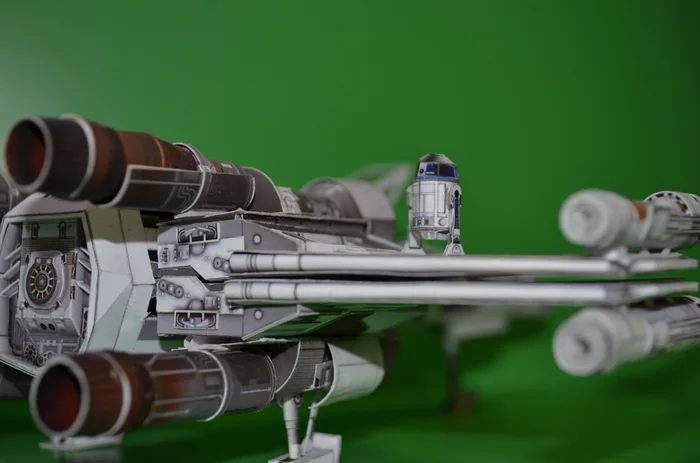 Звёздный истребитель T-65 «X-wing» - Моё, Papercraft, Да пребудет с тобой сила, Star Wars, Времяпрепровождение, R2-D2, Космос, Длиннопост