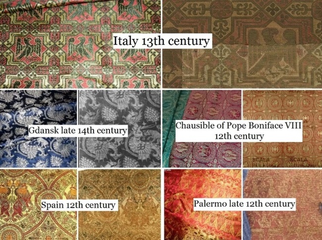 Варианты средневековой одежды и различные детали образа