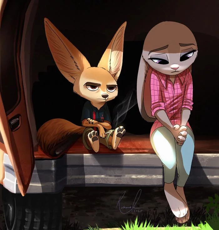 Помоги мне найти Ника, пожалуйста - Зверополис, Judy Hopps, Finnick, Finnick the Fennec, Relaxablefur, Арт