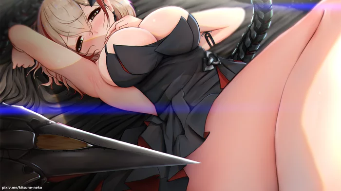 Roon - NSFW, Anime, Anime art, Azur lane, Roon, Legs, Breast