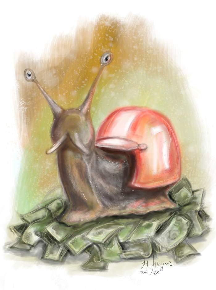 Hermann I - My, Art, Illustrations, Digital drawing, Snail, Imaginary friend