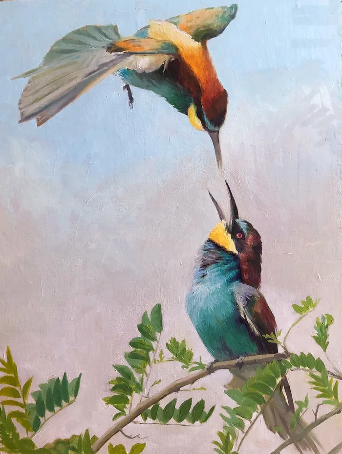 Birds - My, Butter, Painting, Canvas, Oil painting, Painting, Animalistics, Birds