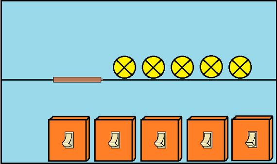 Задача про пять лампочек