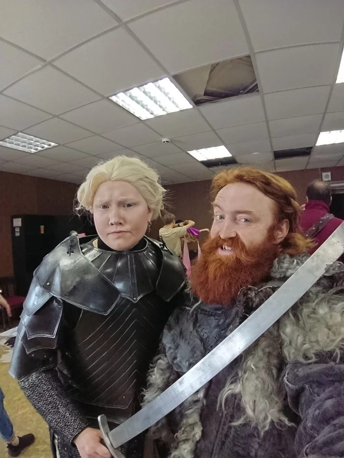 Cosplay with Brienne at GAC fest - My, Cosplay, Tormund, Brienne, Game of Thrones, The festival, Selfie, Longpost