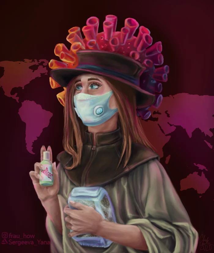 Plague 2020 - My, Coronavirus, Art, Drawing, Digital drawing, Virus, Pandemic, 2020