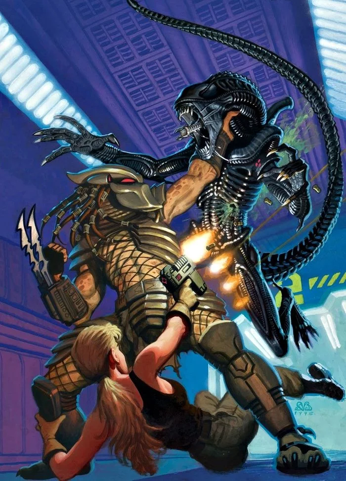 Alien Vs Predator - Чужой против Хищника, Длиннопост, Fatality, Avp, Фильмы, Игры, Арт