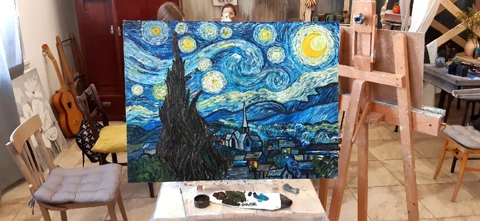 My Starry Night - My, Oil painting, van Gogh, Van Gogh's Starry Night