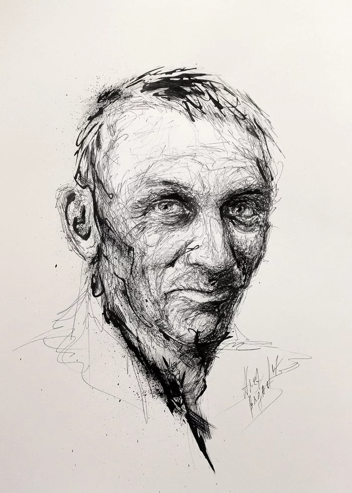 Ink portraits - My, Art, Portrait, Mascara, Drawing, Painting, Creation, Video, Longpost