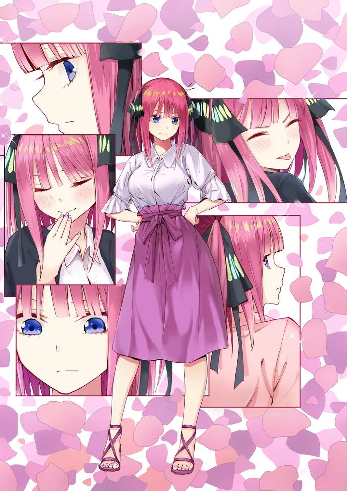 Nino Nakano - Anime, Art, Anime art, Nino nakano, Gotoubun no hanayome, Girls, Pixiv