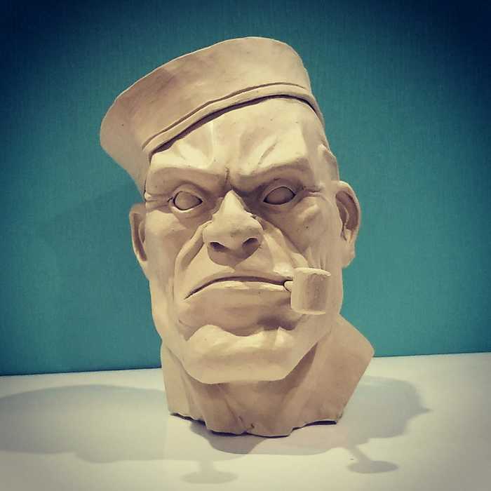 I continue self-isolation - Popeye the sailor, Sculpture, Лепка, Fan art