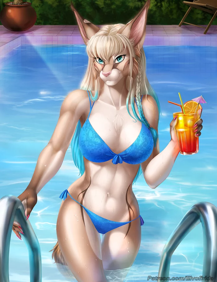 Pool - NSFW, Furry, Anthro, Art, Furry edge, Elvofirida