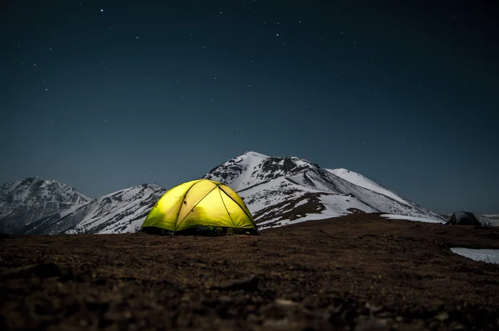 On the night of March 8 - My, The mountains, Night, The photo, Tourism, Hike, Landscape, Mountain tourism, Stars, Mat, Longpost