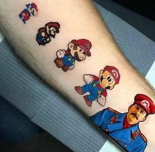 Mario's Power Evolution - Games, Memes, Tattoo, Mario, Stalin