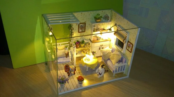 Dollhouse 3D - My, Needlework with process, Dollhouse, Chinese goods, Assembly, Miniature, Video, Longpost