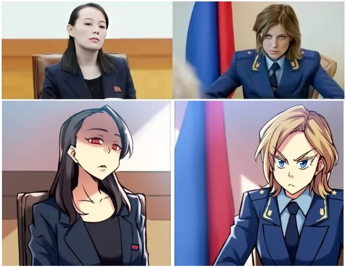 Their battle will be legendary - North Korea, Natalia Poklonskaya, Anime, Art, Kim Yo Jong