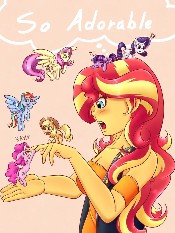 Маленькие понечки - My Little Pony, PonyArt, Equestria Girls, Mane 6, Sunset Shimmer