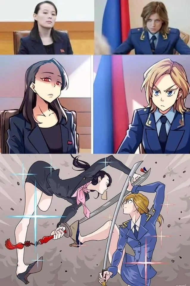 The most epic anime crossover - Natalia Poklonskaya, Crossover, Anime, Kim Yo Jong, Kill la Kill