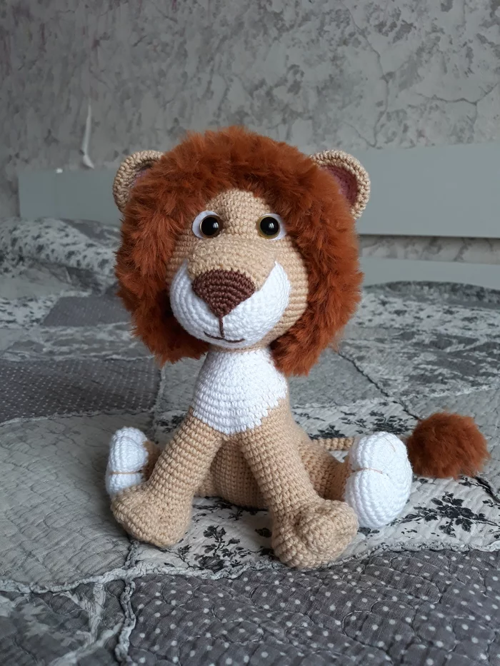 Lion with removable mane or crochet lion cub/lioness - My, Knitted toys, Crochet, Longpost