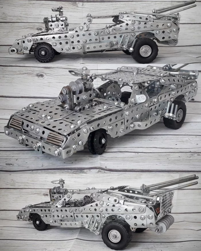 Ford Falcon XB Mad Max: Fury Road from a metal construction set - My, Crazy Max, Mad Max: Fury Road, Ford, Homemade, Modeling, Auto, Video