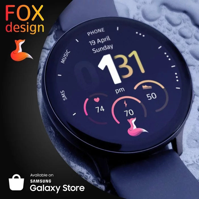 Fox dial design for Samsung Galaxy Watch - My, Freebie, Design, Smart watch, Clock face, Samsung, Samsung Galaxy, Samsung galaxy Watch, Watchface, Longpost