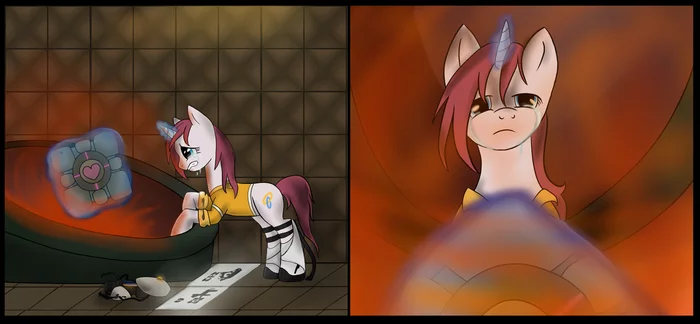 Cube - My little pony, Portal, Ponification, Chell