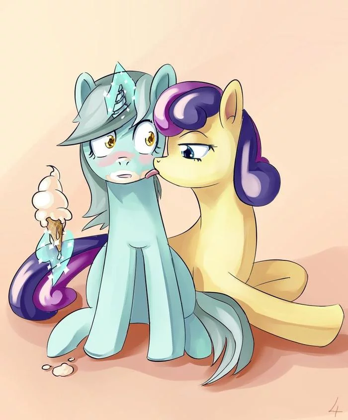 Lyra, can I lick the ice cream? - My little pony, MLP Edge, Lyra heartstrings, Bon bon, Shipping, Lexx2dot0