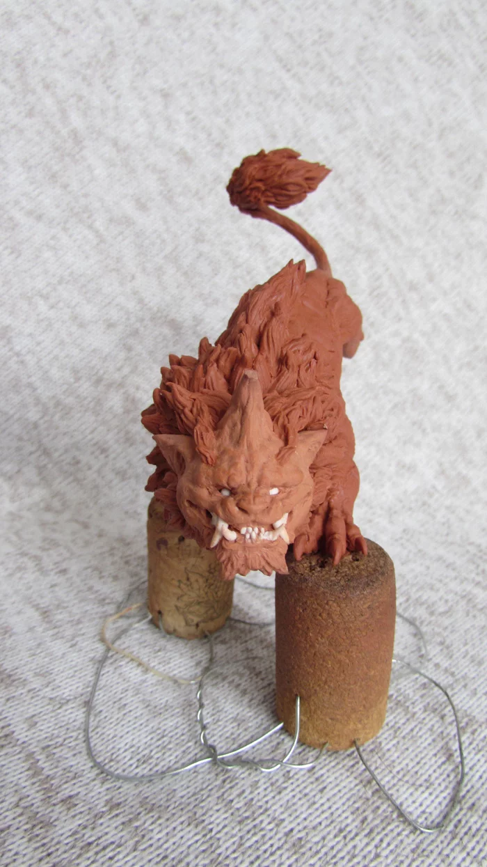 Nian beast - My, Polymer clay, Sculpting, Miniature, Longpost