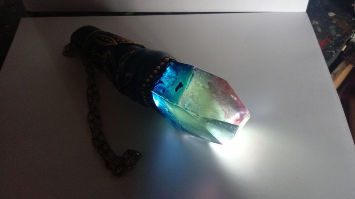 Crystal flashlight - My, Kai Yara, Lamp, Resin casting, Longpost