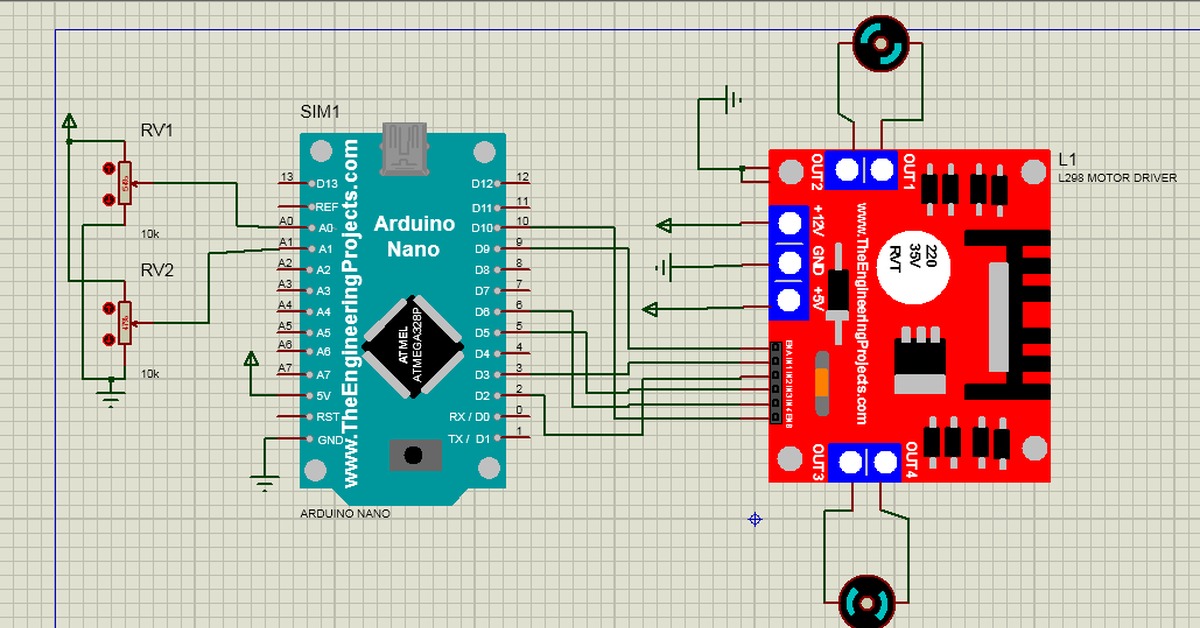 Драйвер моторов на l298n схема - 94 фото