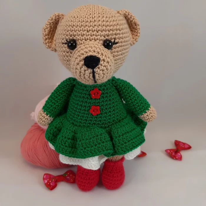 Bear Berry - My, Amigurumi, Needlework without process, Crochet