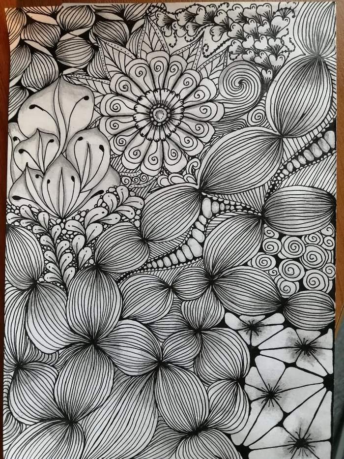 I'm not an artist - My, Painting, Zentangle, Meditative drawing, Zenart, Longpost