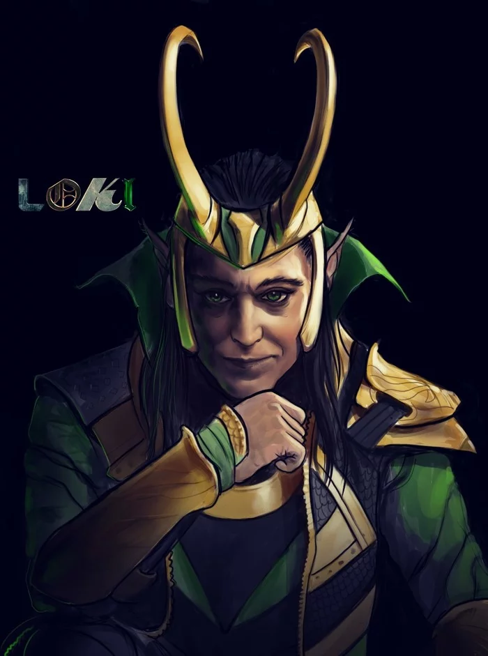 Loki - My, Fan art, Loki, Avengers, Drawing, Digital drawing, Portrait, Tom Hiddleston, Video