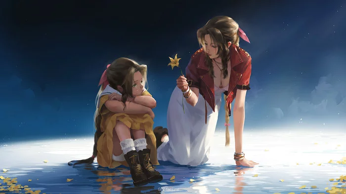 Айрис - Рисунок, Final Fantasy VII, Aerith Gainsborough, Taejune Kim