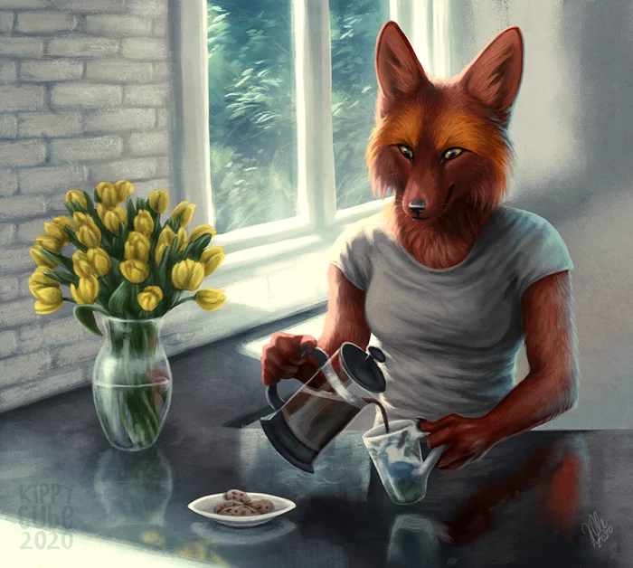 Setting up - Furry, Anthro, Art, Kippurable