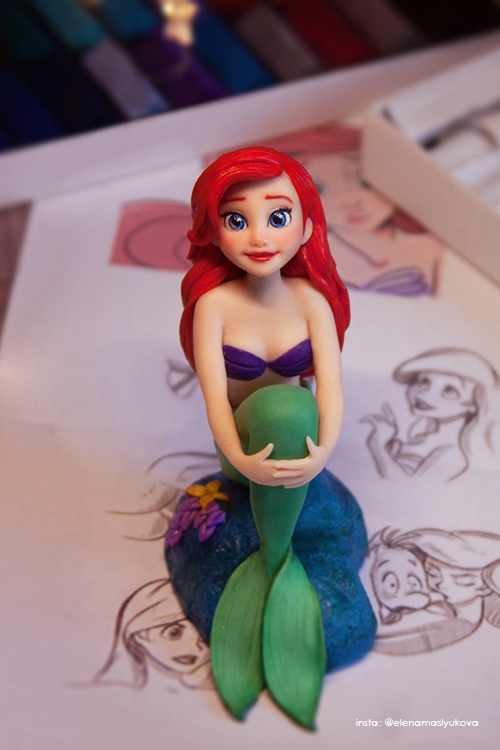 Disney princesses made of polymer clay - My, Disney princesses, Polymer clay, Figurines, Needlework without process, Longpost