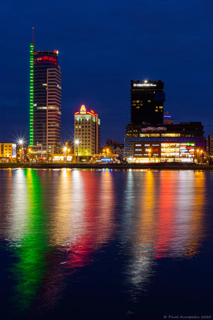 City lights - My, The photo, Town, Night, Lights, Canon, Sigma 17-50, Minsk