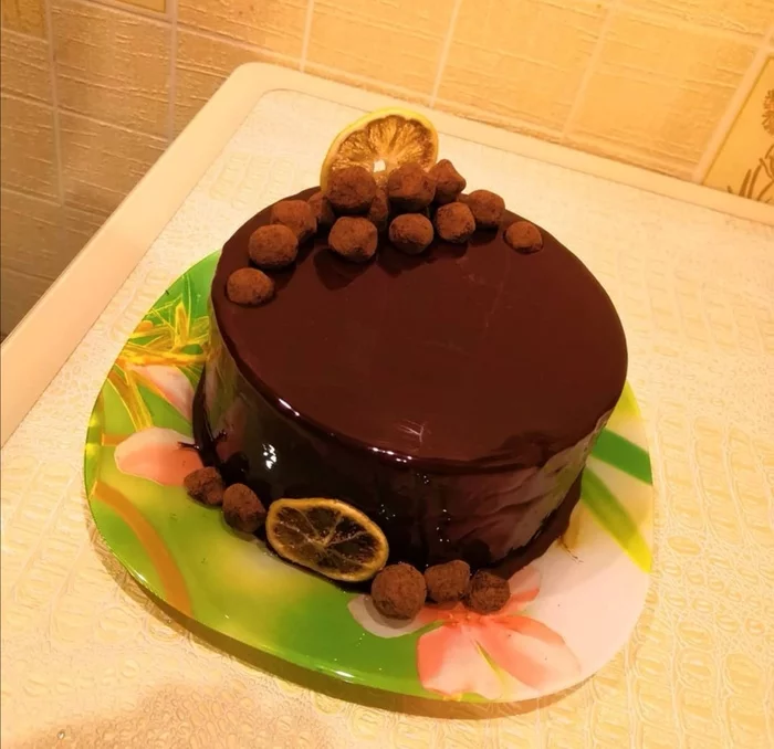 Mousse three chocolates - My, Cake, Food, Hobby, Sweets, Yummy, Chocolate, Confectioner, Lemon