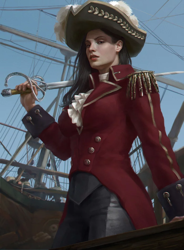 Captain - Art, Drawing, Girls, Captain, Ship, Aleksandra Medvedenko