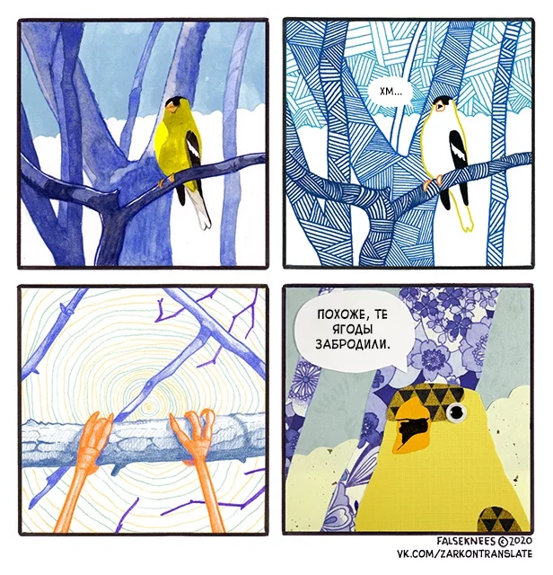 These berries had a mushroom taste - Comics, Translation, Falseknees, Birds, Translated by myself