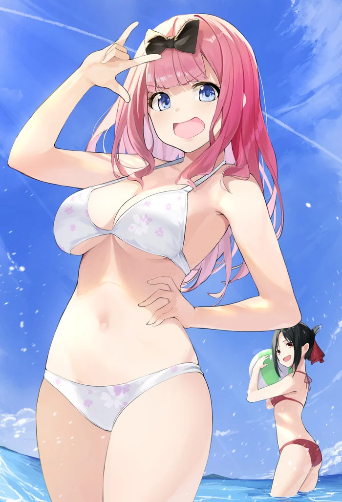 Chika - NSFW, Fujiwara chika, Shinomiya kaguya, Kaguya-Sama wa Kokurasetai, Anime art, Anime, Swimsuit