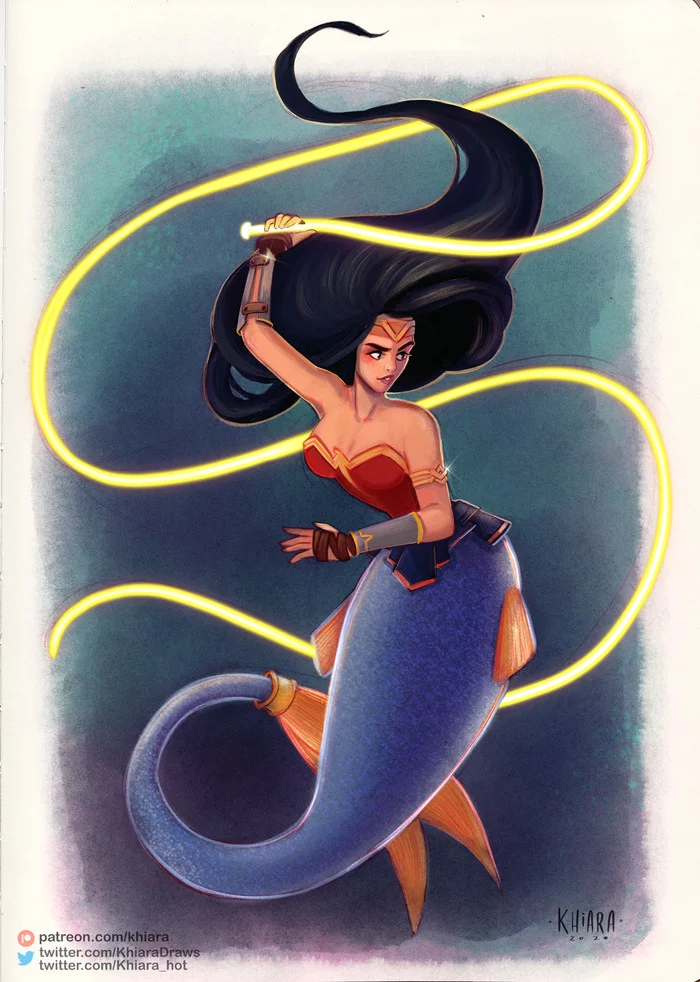 MerMay_Wonder Woman - My, Mermay, Wonder Woman, Mermaid, Art, Images, Girls, Fan art