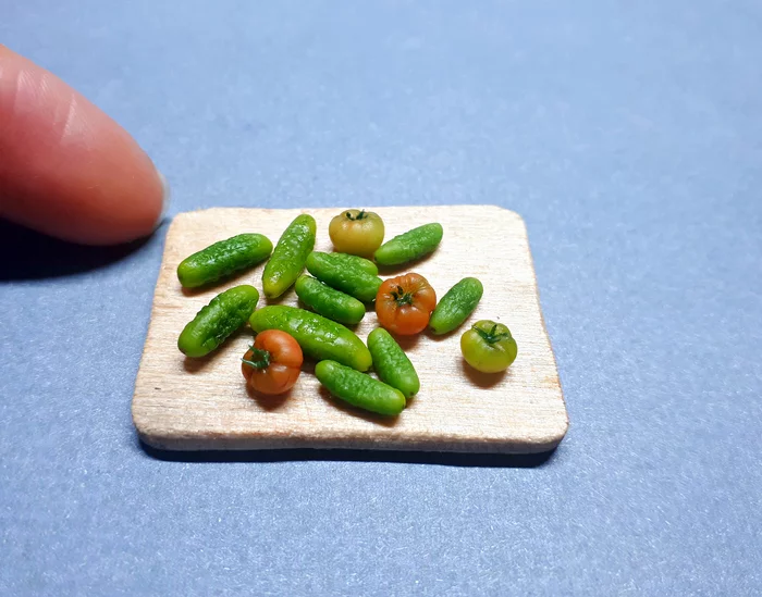 Vegetables miniature 1:12 - My, Needlework without process, Miniature, Polymer clay, Cold porcelain, Vegetables, Food, Longpost