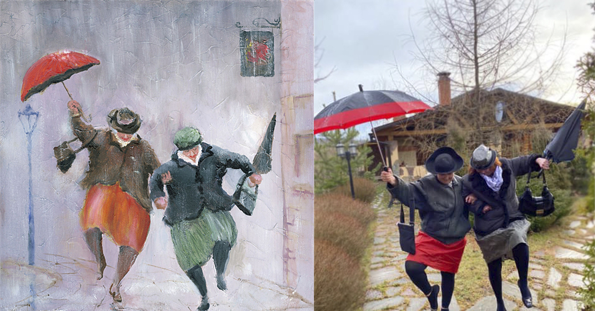 Дождь пародия. Картины художника des Brophy. Изоляция живопись. Ожившая живопись. Ожившие картины.