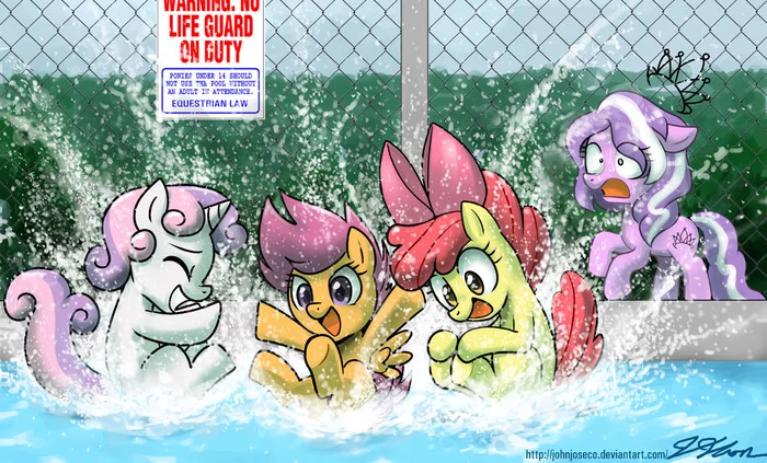 One big splash - My little pony, Cutie mark crusaders, Diamond tiara, John joseco