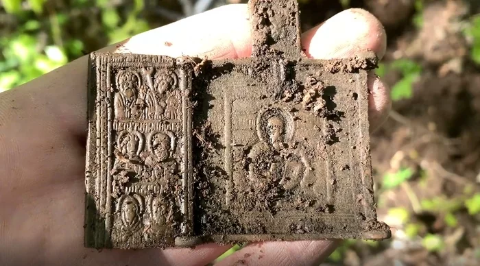 Another ancient icon found in the forest - My, Treasure hunt, Find, Old man, Antiques, Digger, Search, Video