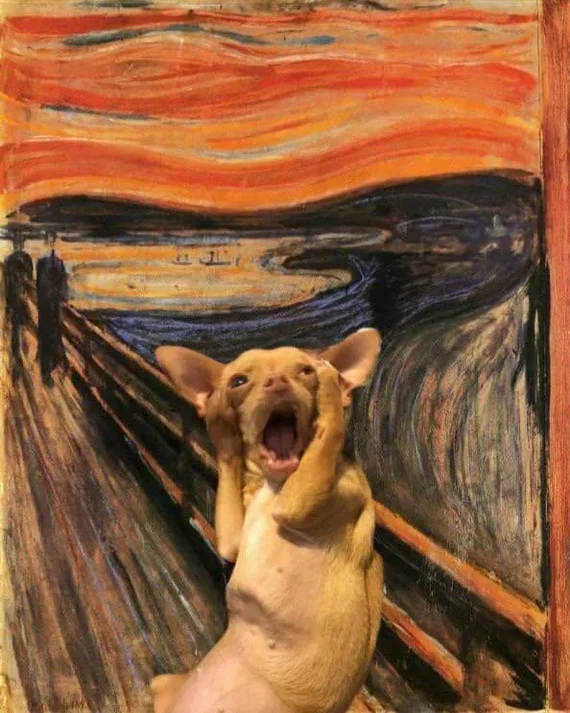 Scream - Dog, Scream, Painting, Edvard Munch, Edvard Munch Creek